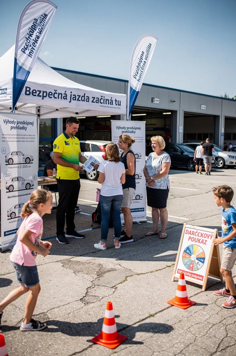 Zamestnanec kontroluje brzdový systém vozidla počas predpredajnej inšpekcie v modernom servisnom stredisku
